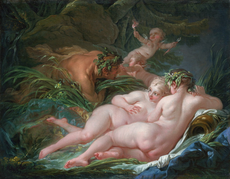 A022068《潘恩与席琳克丝》法国画家弗朗索瓦·布歇高清作品 油画-第1张