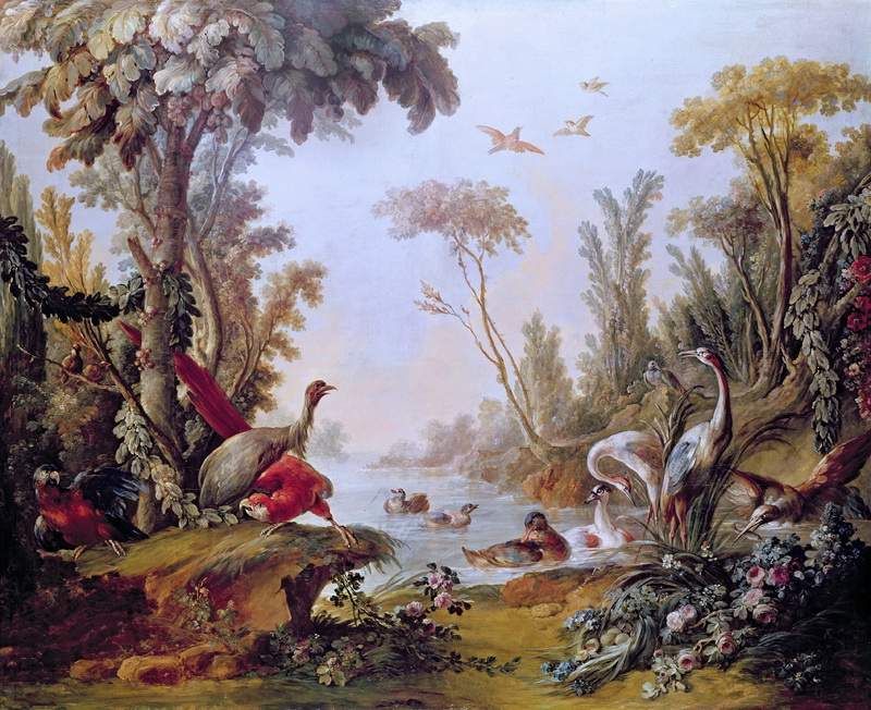 A022091《水边的动物》法国画家弗朗索瓦·布歇高清作品 油画-第1张