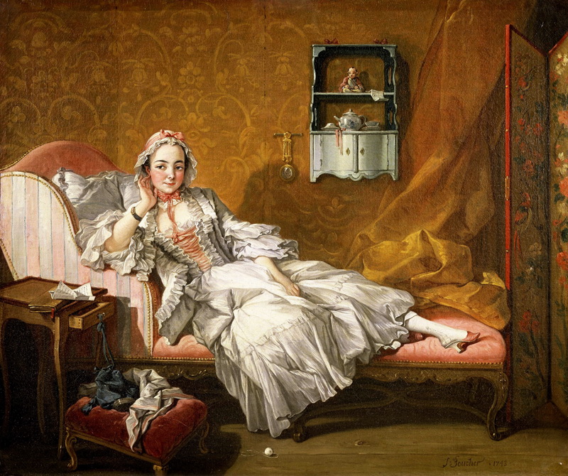 A022102《布歇夫人》法国画家弗朗索瓦·布歇高清作品 油画-第1张