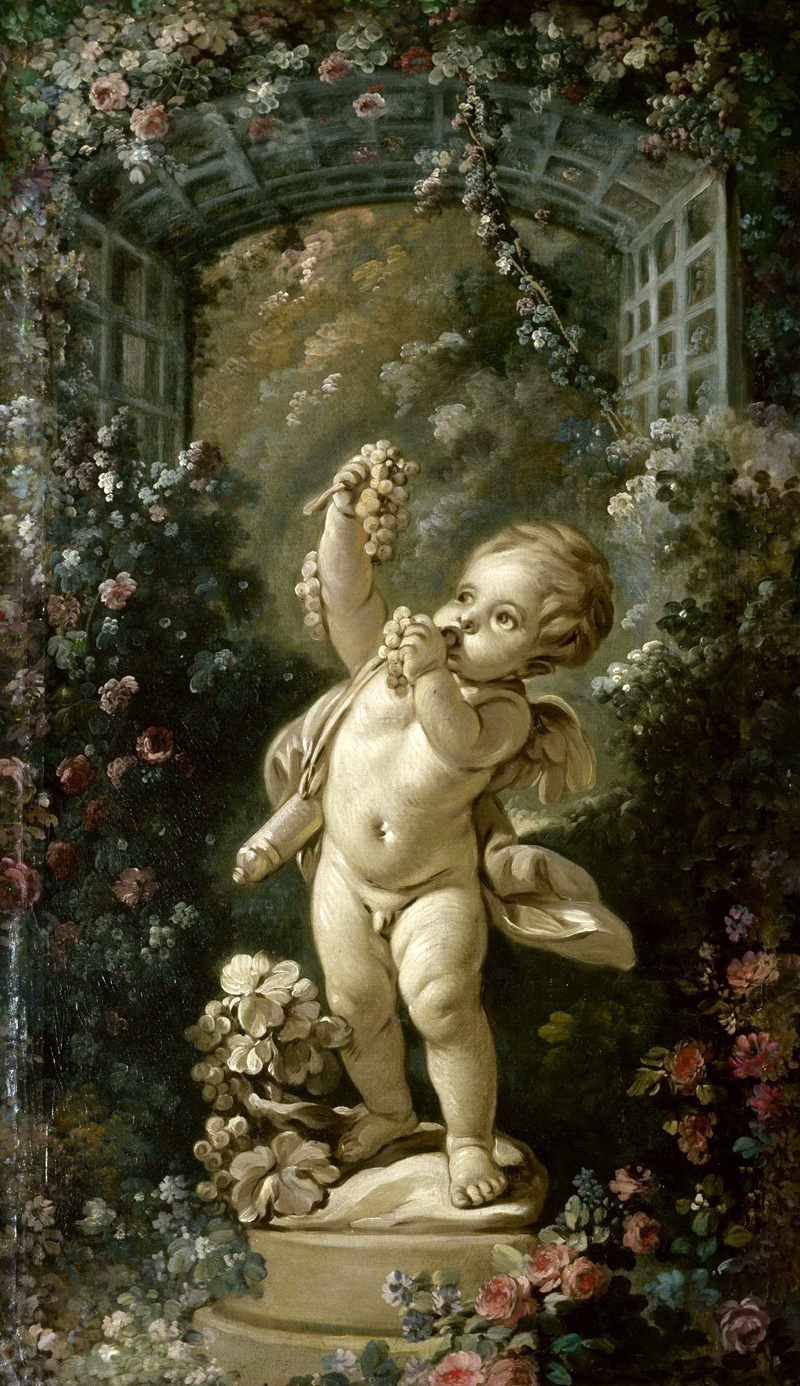 A022113《丘比特与葡萄》法国画家弗朗索瓦·布歇高清作品 油画-第1张