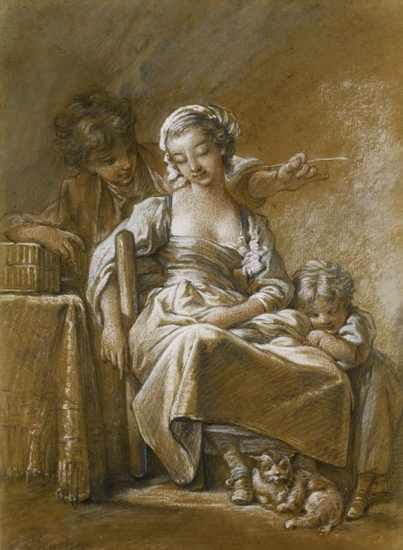 A022125《勒布伦夫人》法国画家弗朗索瓦·布歇高清作品 油画-第1张