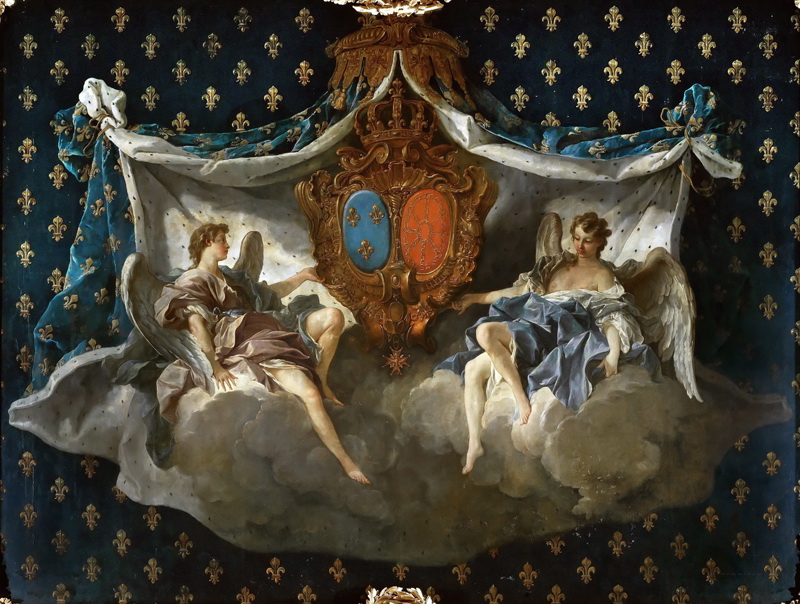 A022126《寓言法兰西和纳瓦拉》法国画家弗朗索瓦·布歇高清作品 油画-第1张