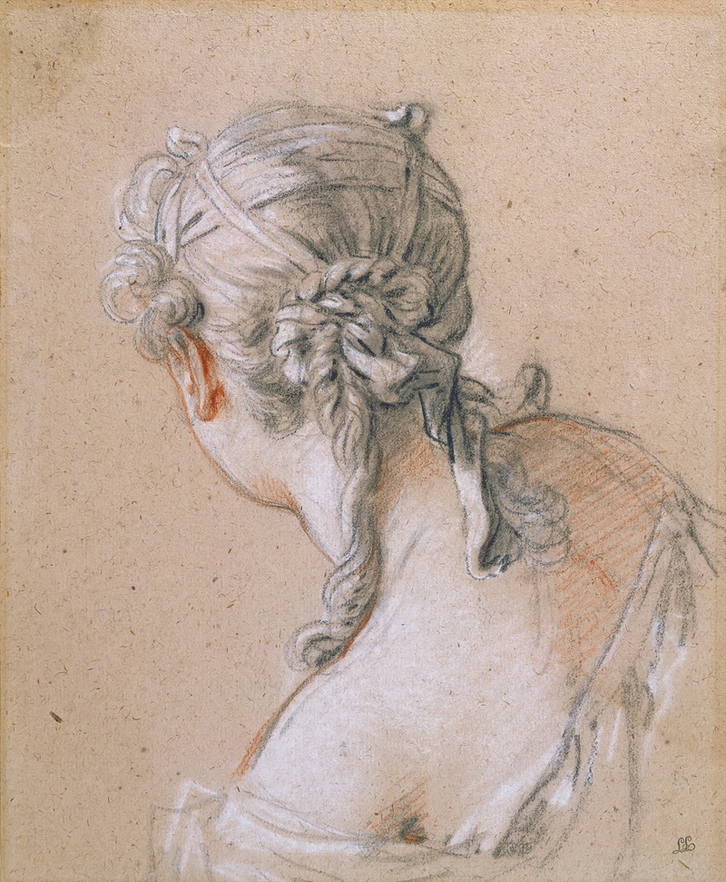 A022176《女肖像背面》法国画家弗朗索瓦·布歇高清作品 油画-第1张