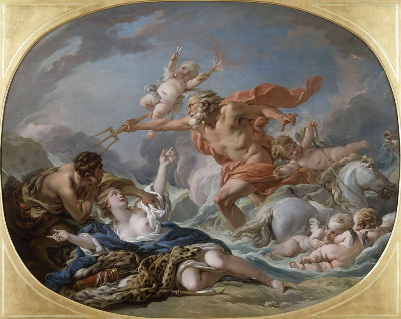 A022184《海神和男女》法国画家弗朗索瓦·布歇高清作品 油画-第1张