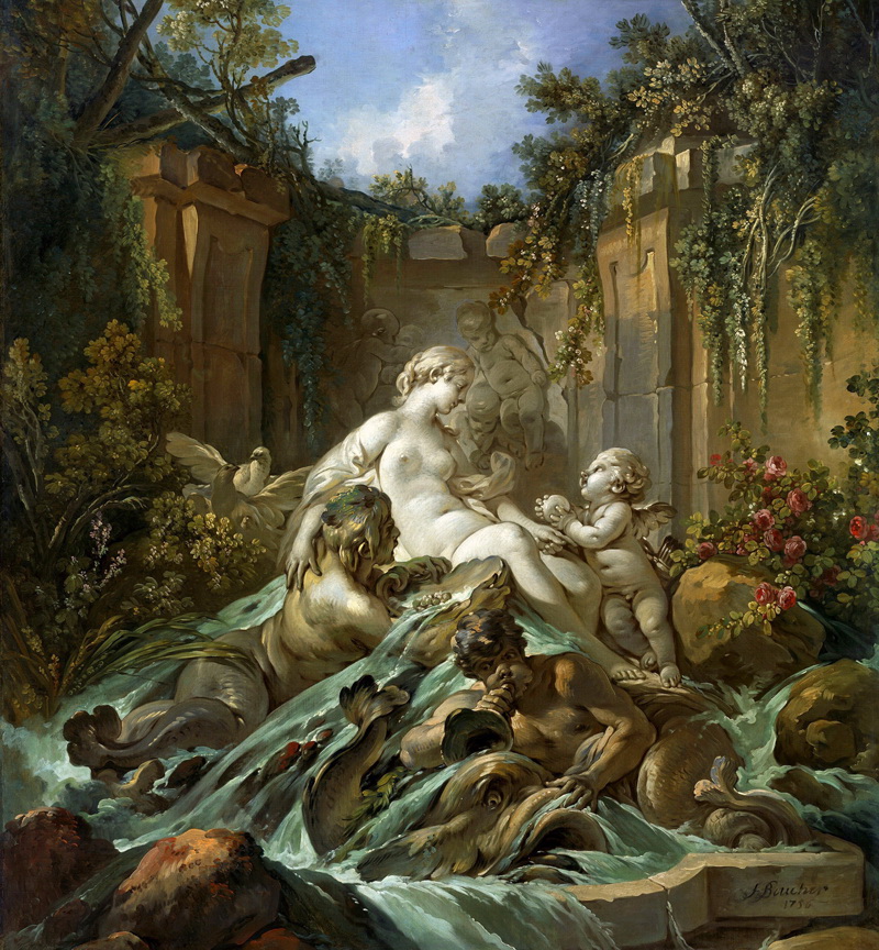A022203《维纳斯的喷泉》法国画家弗朗索瓦·布歇高清作品 油画-第1张