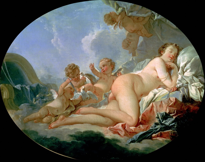 A022209《沉睡的维纳斯》法国画家弗朗索瓦·布歇高清作品 油画-第1张