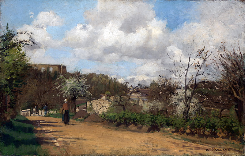 A023003《卢浮西恩的景色》法国画家卡米耶·毕沙罗高清作品 油画-第1张