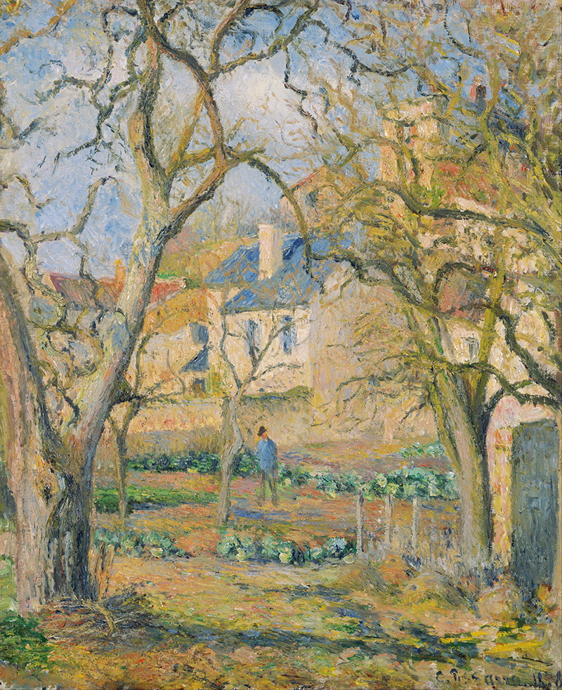 A023009《庭院》法国画家卡米耶·毕沙罗高清作品 油画-第1张