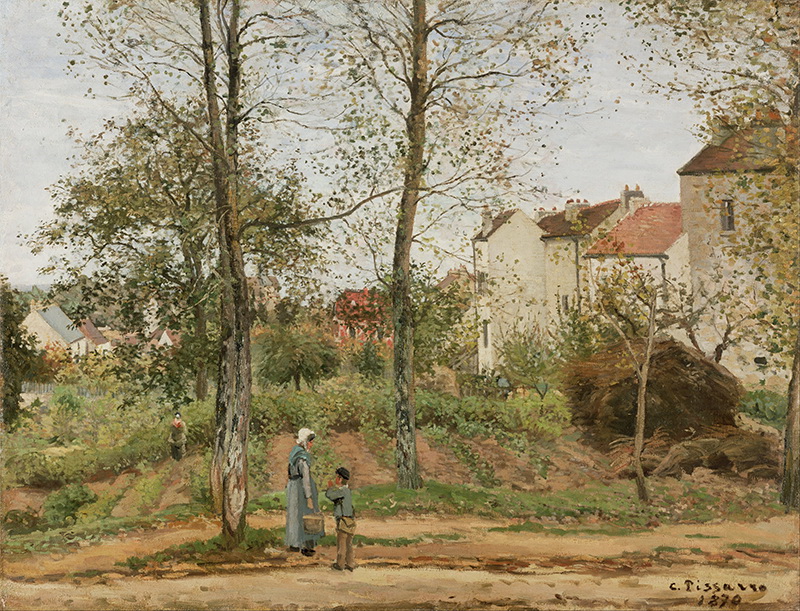 A023016《卢韦西讷附近的风景》法国画家卡米耶·毕沙罗高清作品 油画-第1张
