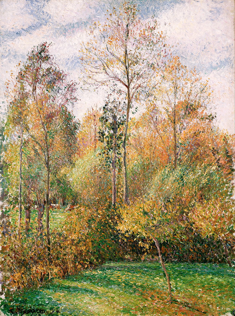 A023021《秋季杨树》法国画家卡米耶·毕沙罗高清作品 油画-第1张