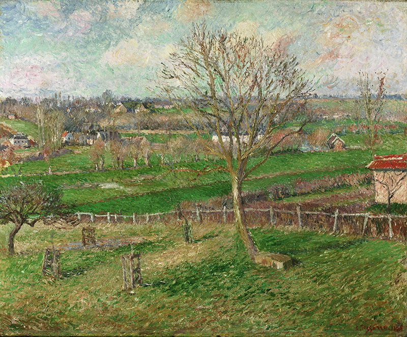 A023029《 风景，田野，Eragny》法国画家卡米耶·毕沙罗高清作品 油画-第1张
