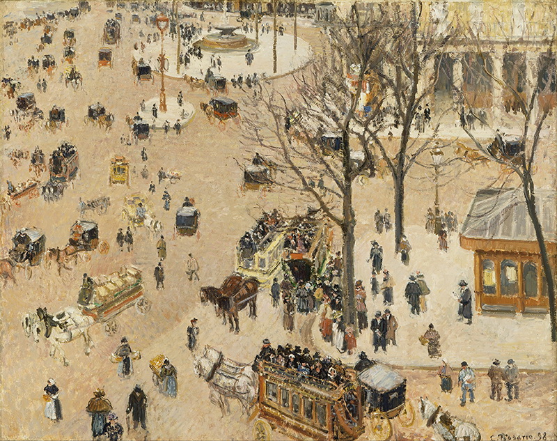 A023035《法国剧院》法国画家卡米耶·毕沙罗高清作品 油画-第1张