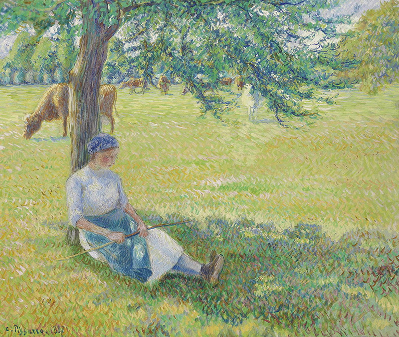 A023038《女牛仔,Eragny》法国画家卡米耶·毕沙罗高清作品 油画-第1张