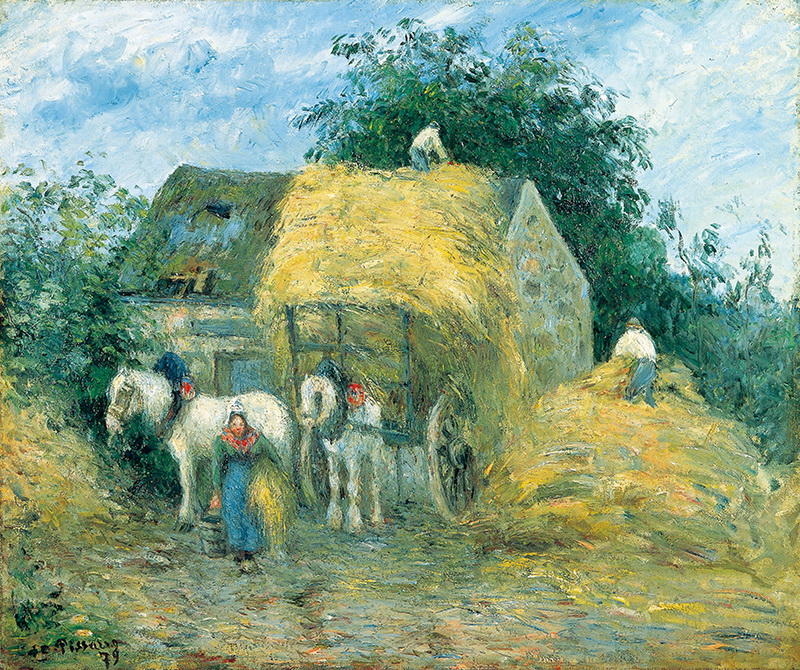 A023044《干草车》法国画家卡米耶·毕沙罗高清作品 油画-第1张