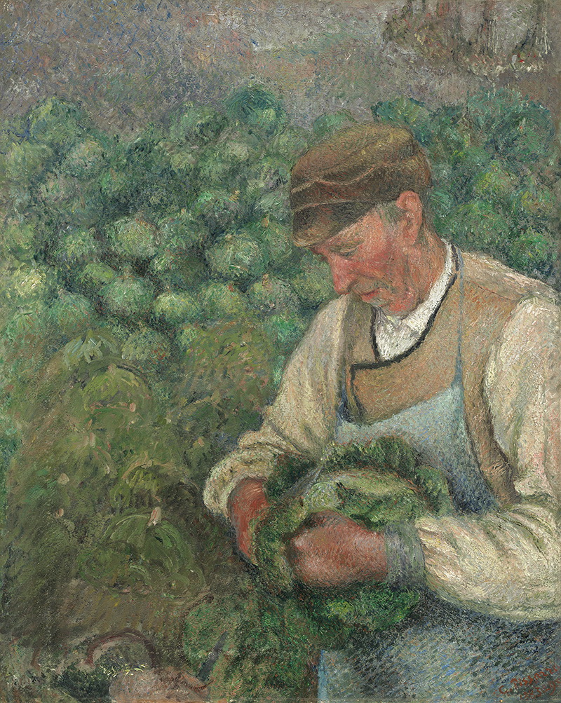 A023047《农民与卷心菜》法国画家卡米耶·毕沙罗高清作品 油画-第1张
