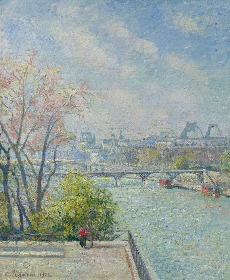A023056《罗浮宫的春天早晨》法国画家卡米耶·毕沙罗高清作品 油画-第1张