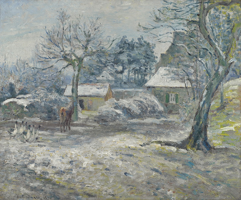 A023073《蒙福柯的雪》法国画家卡米耶·毕沙罗高清作品 油画-第1张