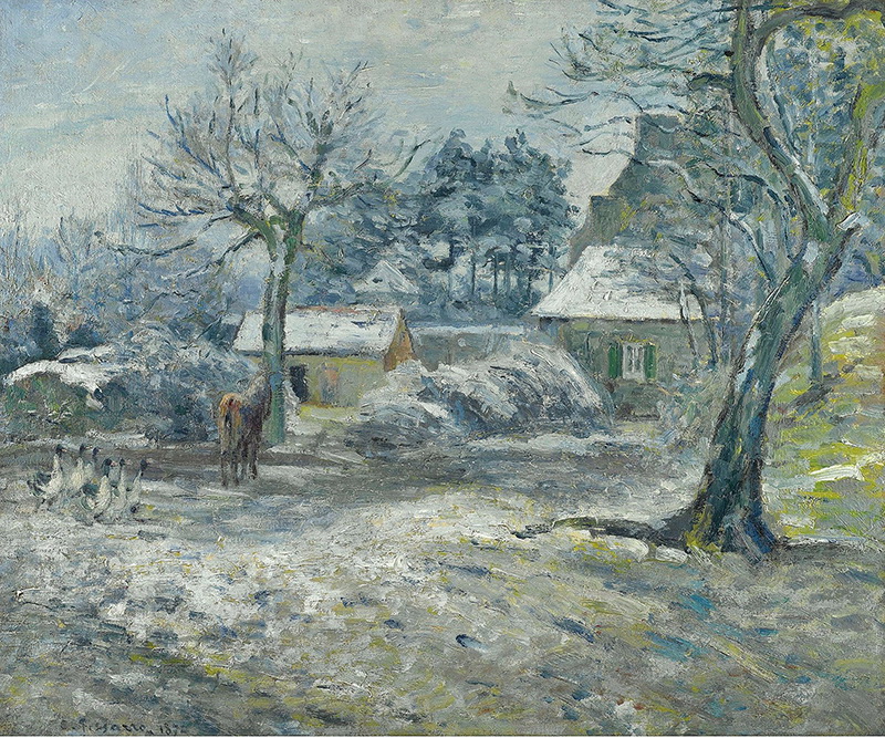 A023076《蒙福柯的雪》法国画家卡米耶·毕沙罗高清作品 油画-第1张