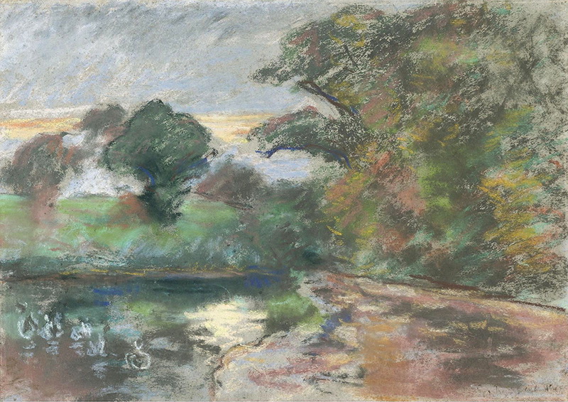 A023095《池塘》法国画家卡米耶·毕沙罗高清作品 油画-第1张