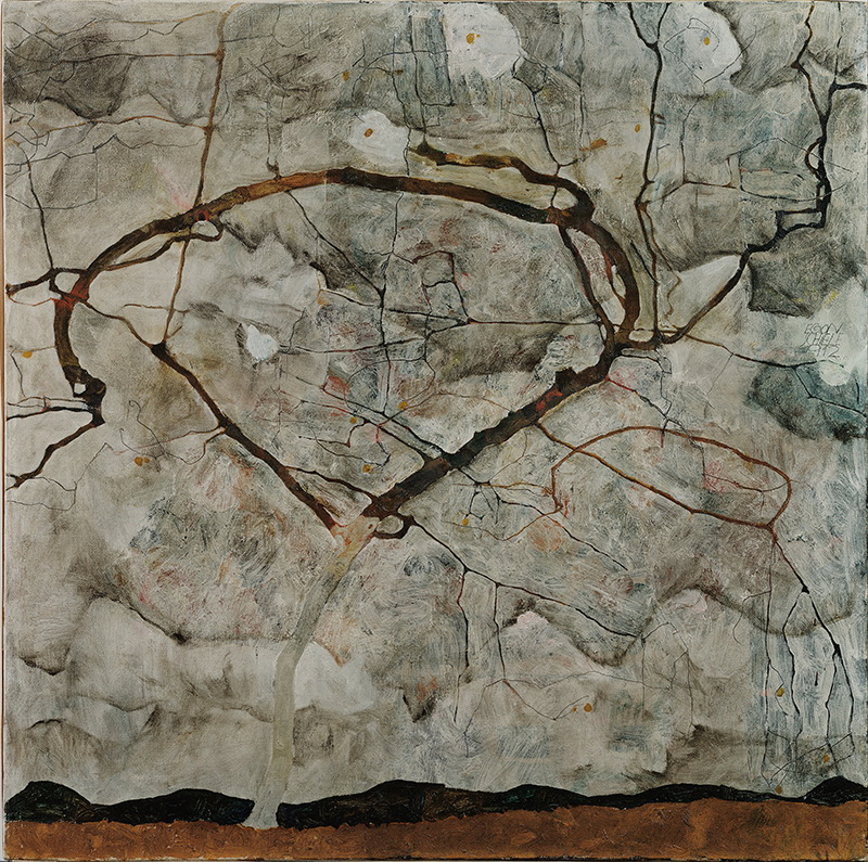 A024004 《秋树运动》 奥地利画家埃贡·席勒高清作品 奥地利-第1张