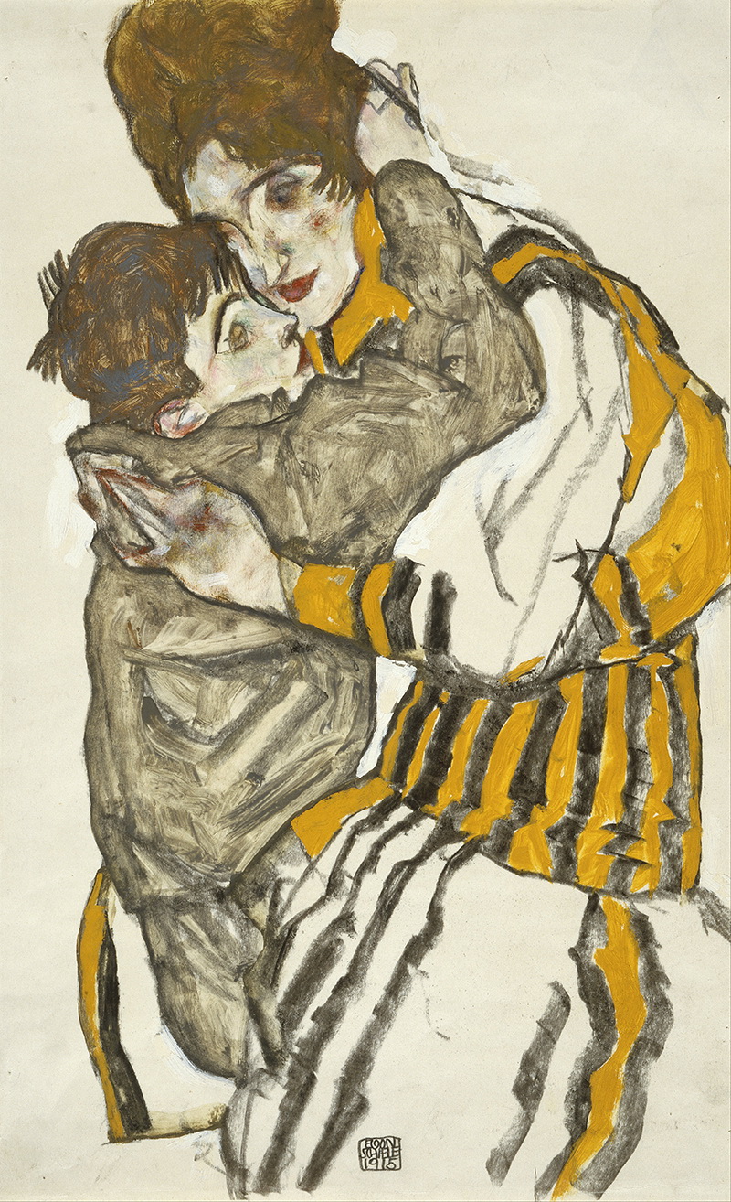 A024012 《拥抱》奥地利画家埃贡·席勒高清作品 奥地利-第1张