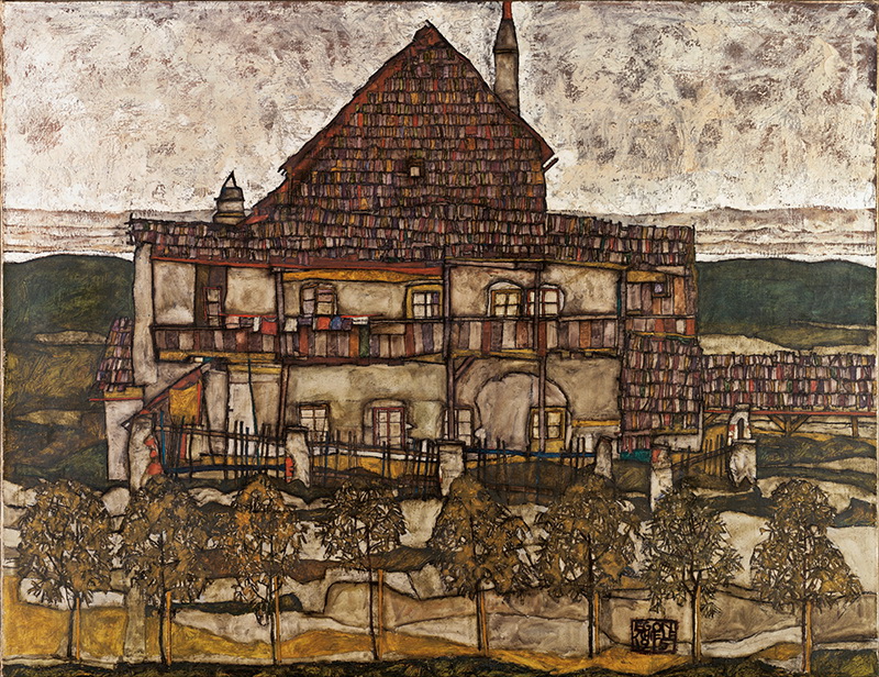 A024020 《带状房屋》奥地利画家埃贡·席勒高清作品 奥地利-第1张
