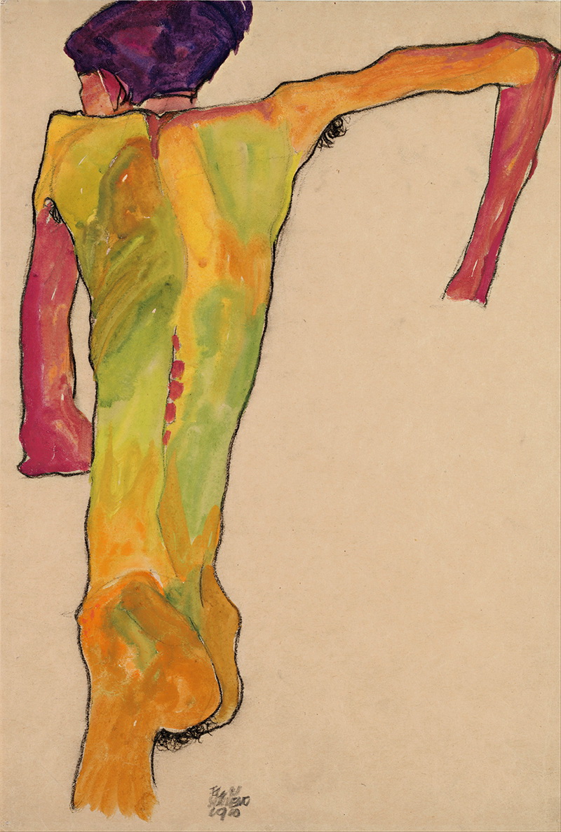 A024025 《男性裸体》奥地利画家埃贡·席勒高清作品 奥地利-第1张
