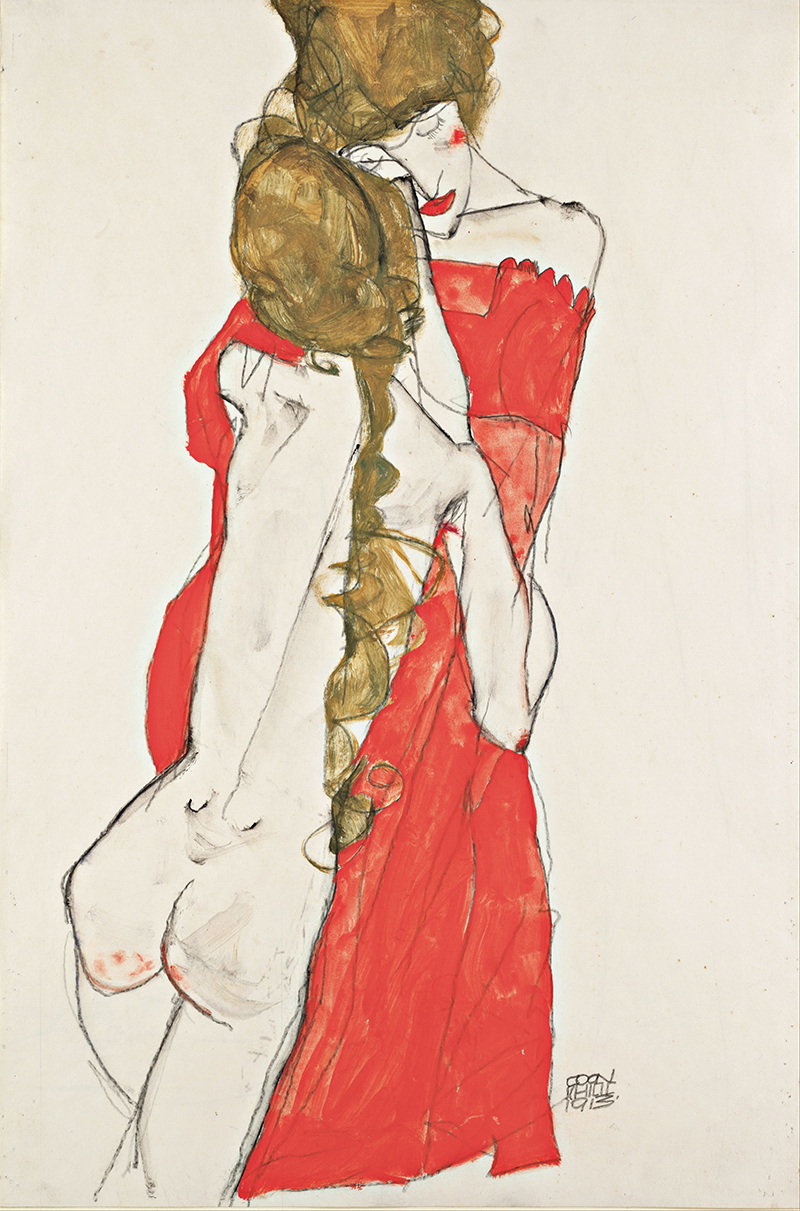 A024031 《母亲和女儿》奥地利画家埃贡·席勒高清作品 奥地利-第1张