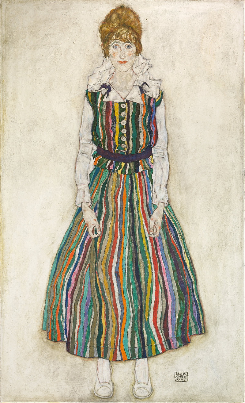 A024046 《艺术家的妻子伊迪丝席勒的肖像》奥地利画家埃贡·席勒高清作品 奥地利-第1张