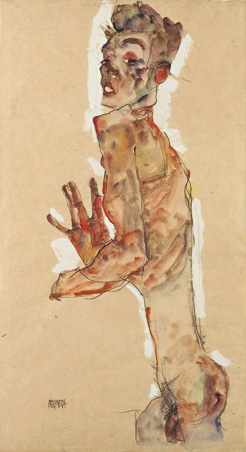 A024050 《裸体男子》奥地利画家埃贡·席勒高清作品 奥地利-第1张