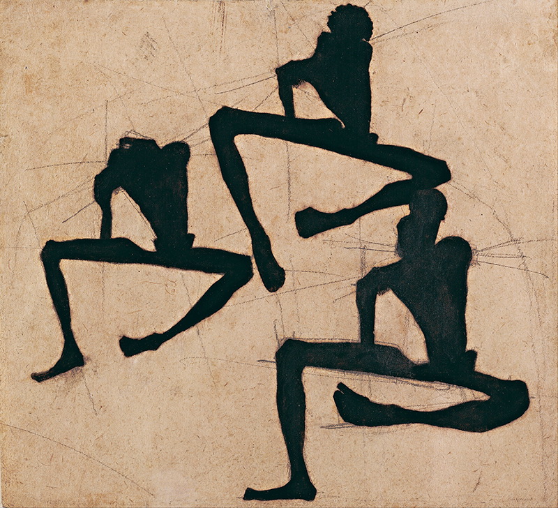 A024051 《三具男性裸体作品》奥地利画家埃贡·席勒高清作品 奥地利-第1张