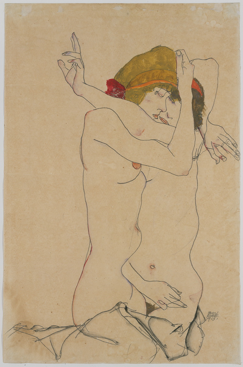 A024068 《两个拥抱的女人》奥地利画家埃贡·席勒高清作品 奥地利-第1张