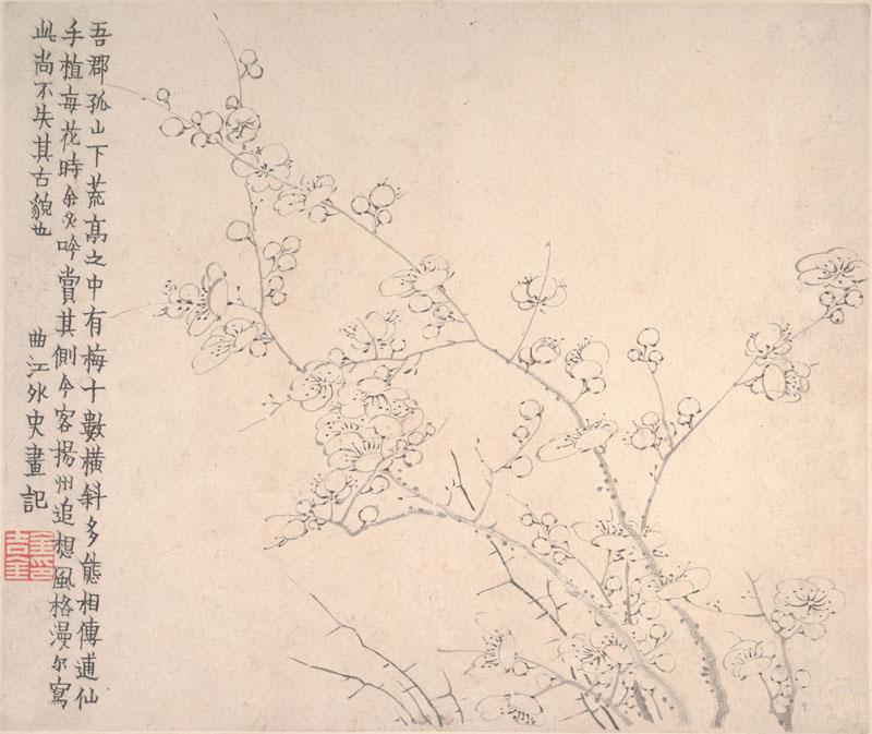 B2044028《梅花图册页八》清代画家金农高清作品 清代-第1张