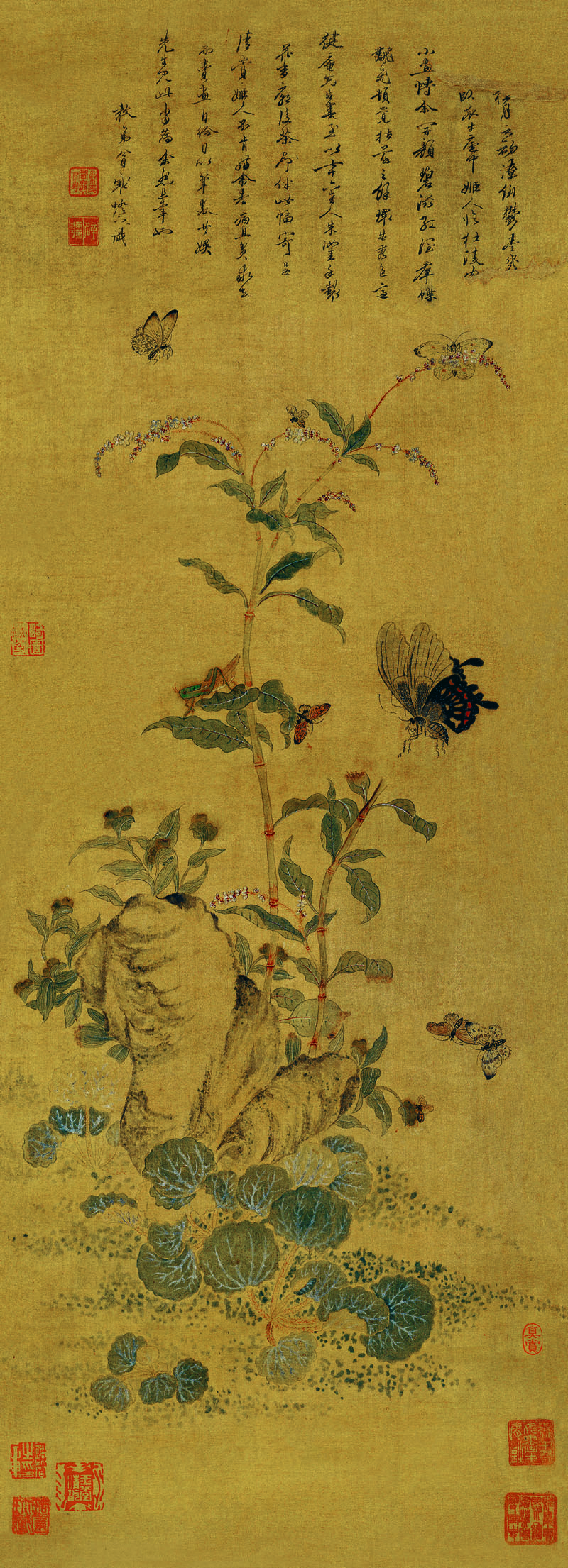 B2046001《花蝴蝶图》清代画家金钥、蔡含秋高清作品 清代-第1张