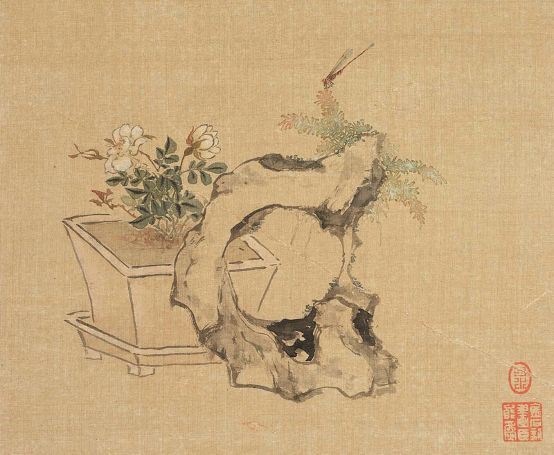 B2047002《花卉奇石十二开之二》清代画家居廉高清作品 清代-第1张