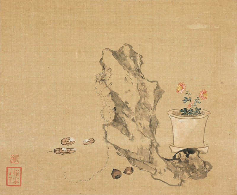 B2047003《花卉奇石十二开之三》清代画家居廉高清作品 清代-第1张