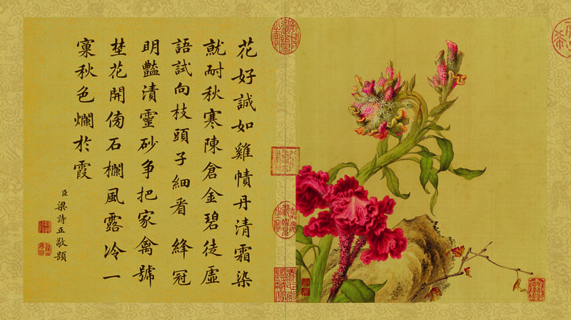 B2049018《花鸟图八》清代画家郎世宁高清作品 书法-第1张