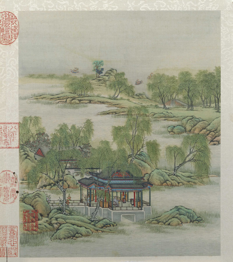 B2051008《山水楼阁图册之八》清代画家陈枚高清作品 清代-第1张