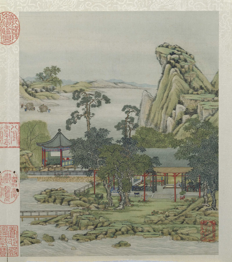 B2051009《山水楼阁图册之九》清代画家陈枚高清作品 清代-第1张