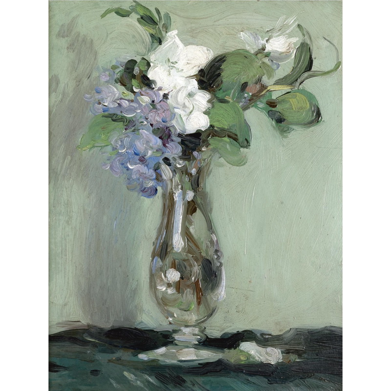 A019092《装在玻璃瓶中的花朵》法国画家爱德华·马奈高清作品 油画-第1张