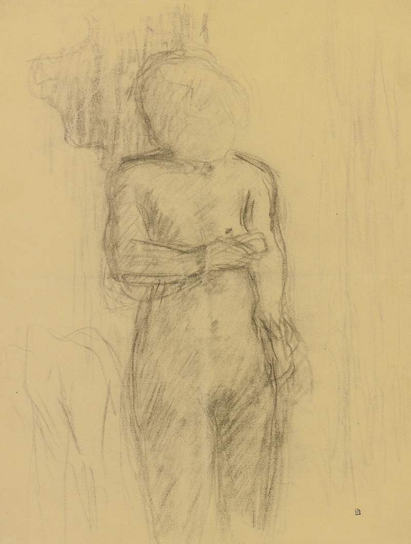 A026010《未完成的裸体研究》法国画家皮埃尔·博纳尔高清作品 油画-第1张