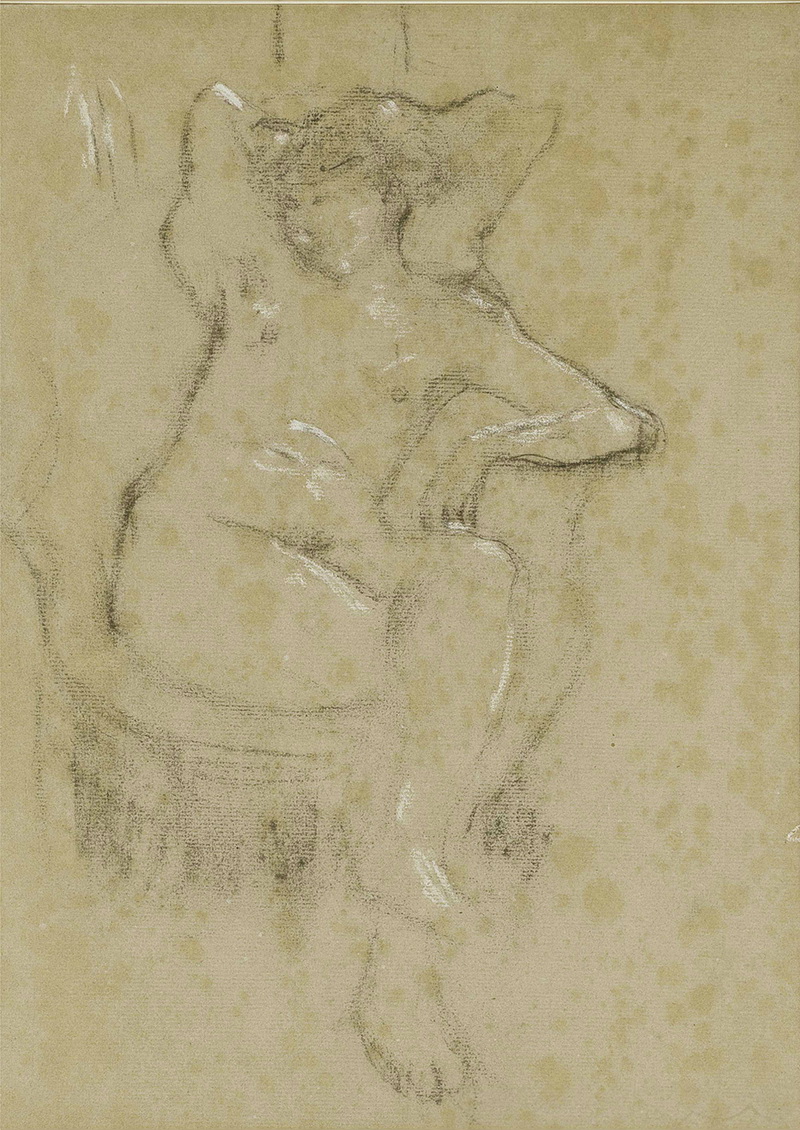 A026014《女人躺在椅子上》法国画家皮埃尔·博纳尔高清作品 油画-第1张