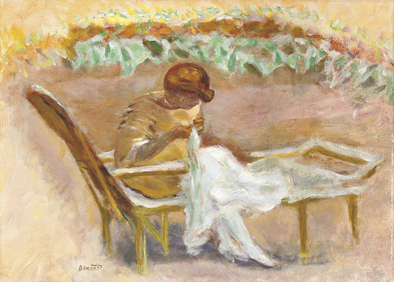 A026017《缝纫女》法国画家皮埃尔·博纳尔高清作品 油画-第1张