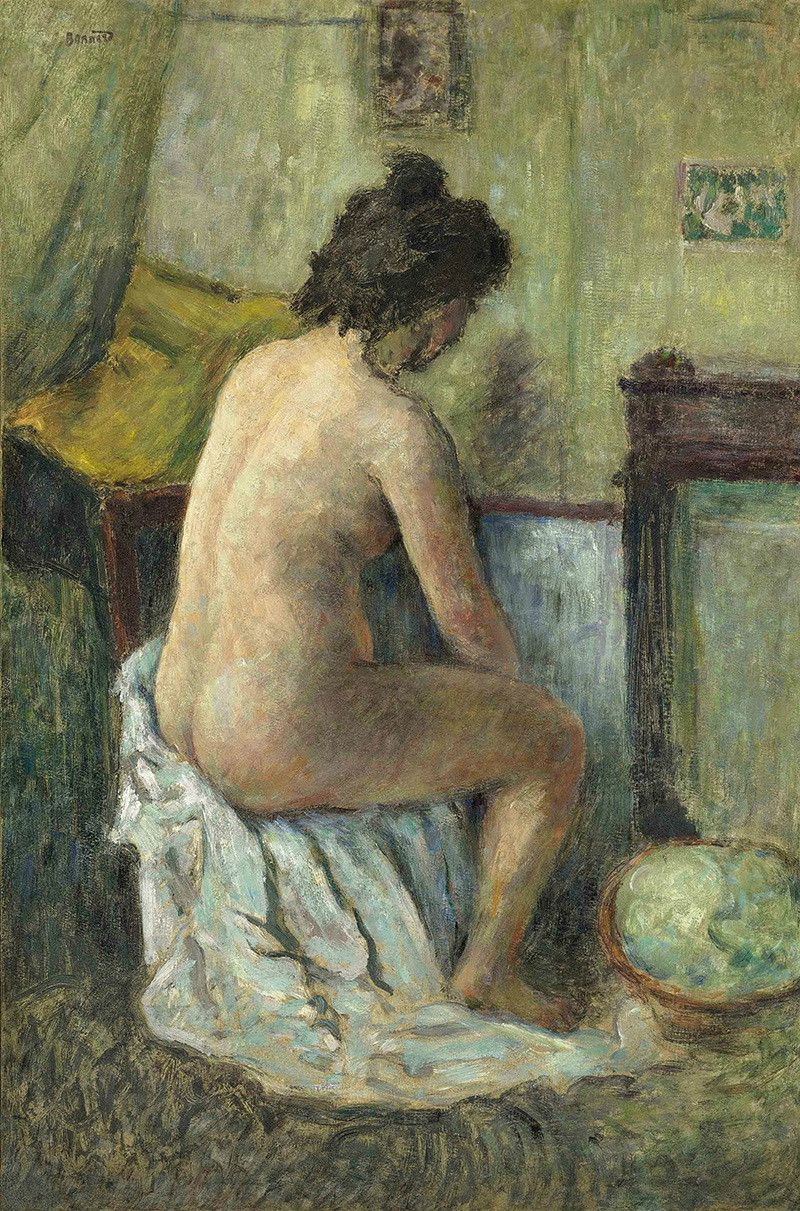 A026019《裸体女人坐着》法国画家皮埃尔·博纳尔高清作品 油画-第1张
