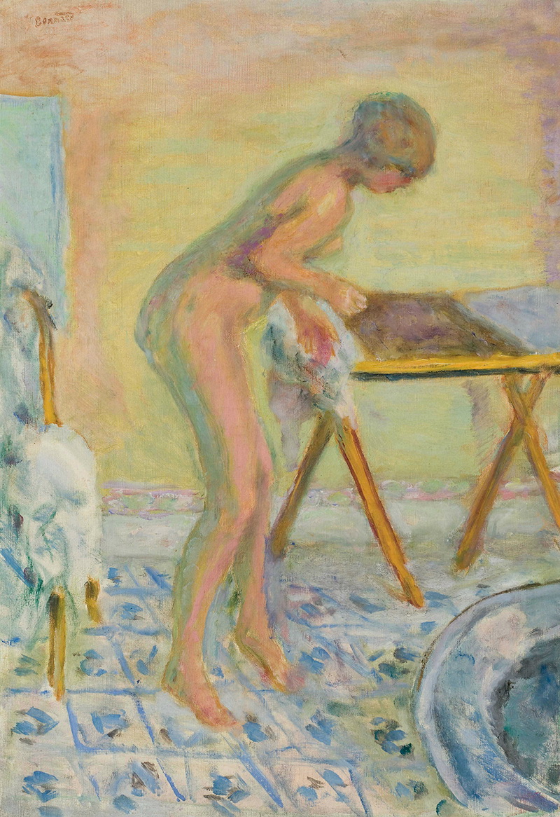 A026020《裸体女人站在折叠桌旁》法国画家皮埃尔·博纳尔高清作品 油画-第1张