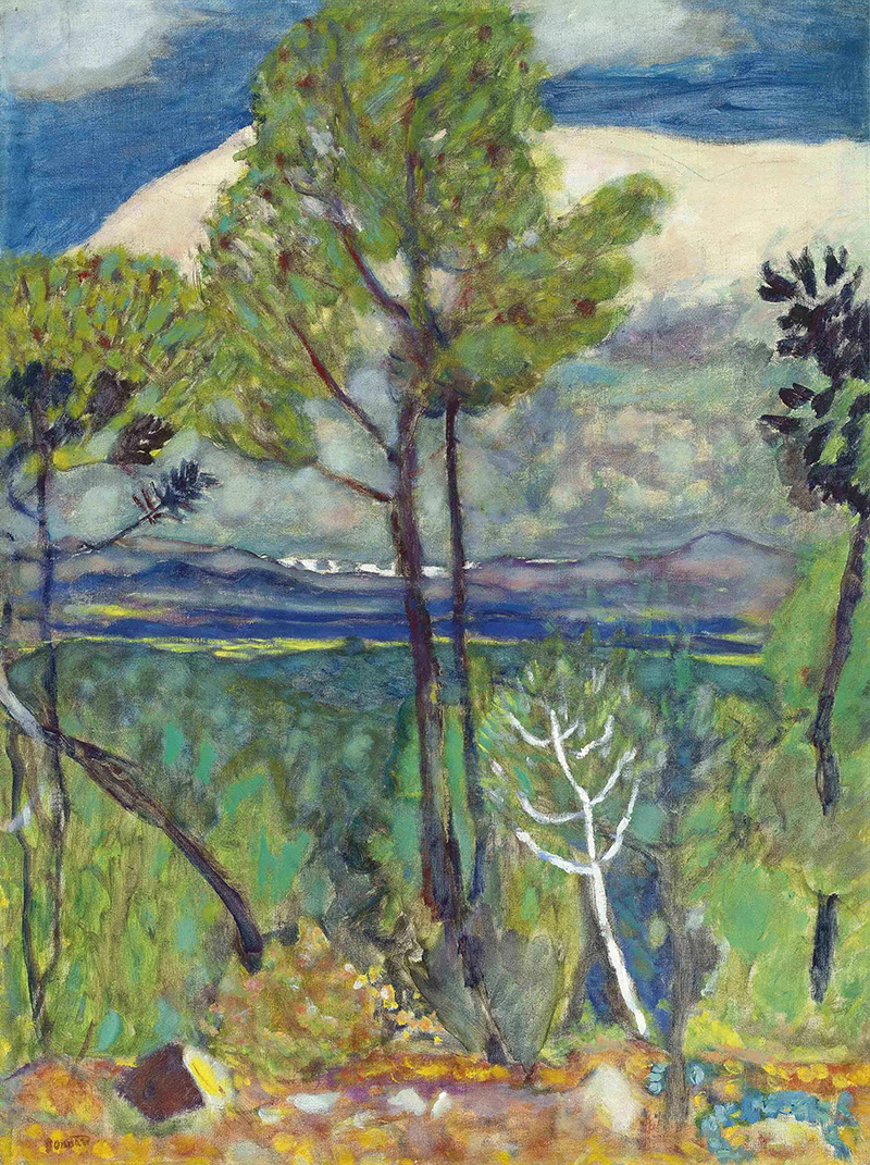 A026029《松树，海边》法国画家皮埃尔·博纳尔高清作品 油画-第1张