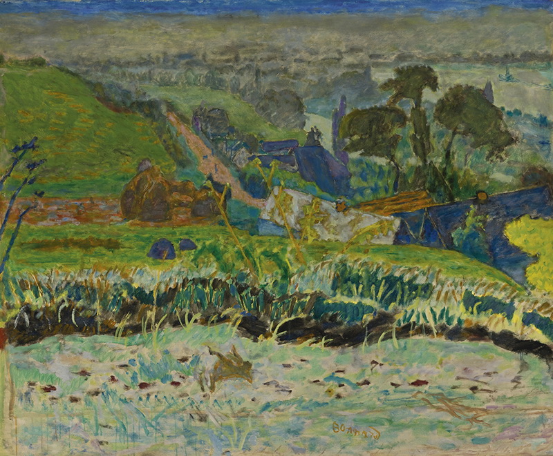 A026033《秋天的早晨(弗农的远景)》法国画家皮埃尔·博纳尔高清作品 油画-第1张