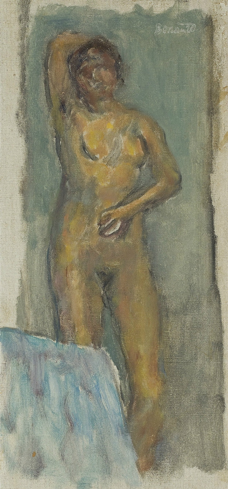 A026038《裸体直立》法国画家皮埃尔·博纳尔高清作品 油画-第1张