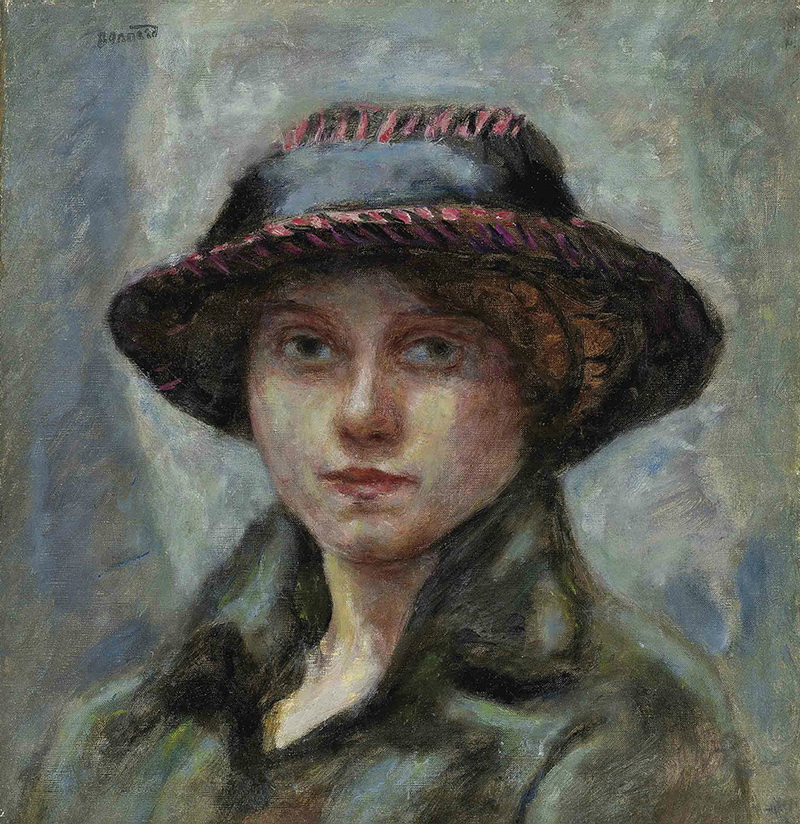 A026048《戴着帽子的女人》法国画家皮埃尔·博纳尔高清作品 油画-第1张