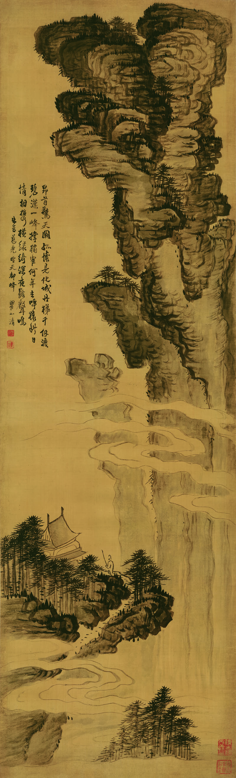 B2068001《黄山天都峰图》清代画家梅清高清作品 清代-第1张